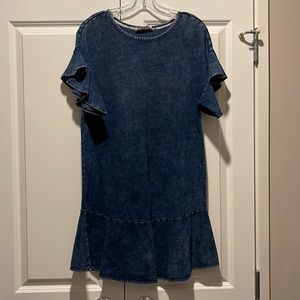 Anthropologie Jean like ruffle dress